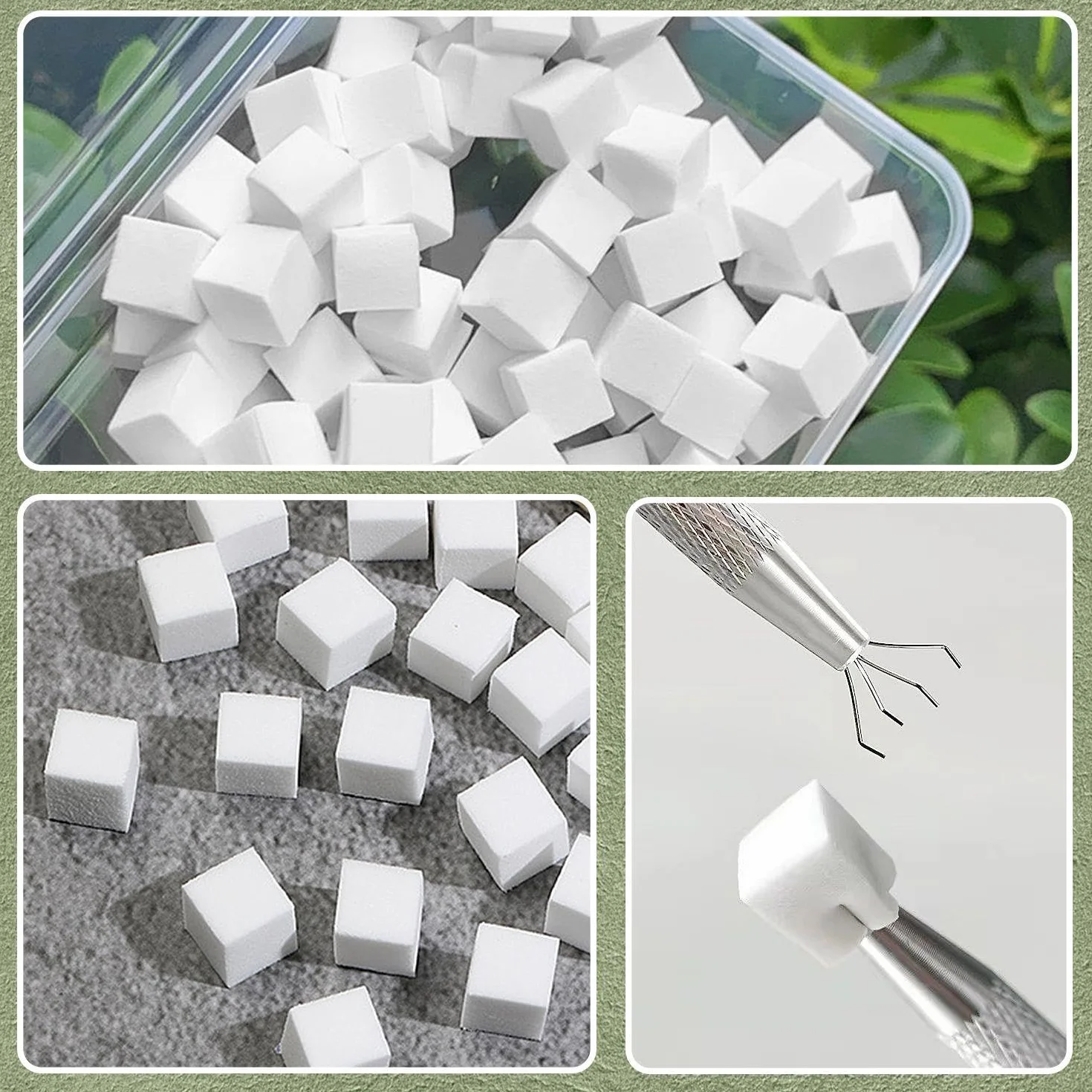 200 Cubes De Tofu De Manucure, 1 Stylo À Gratter, Outils De Manucure, Éponge De Manucure