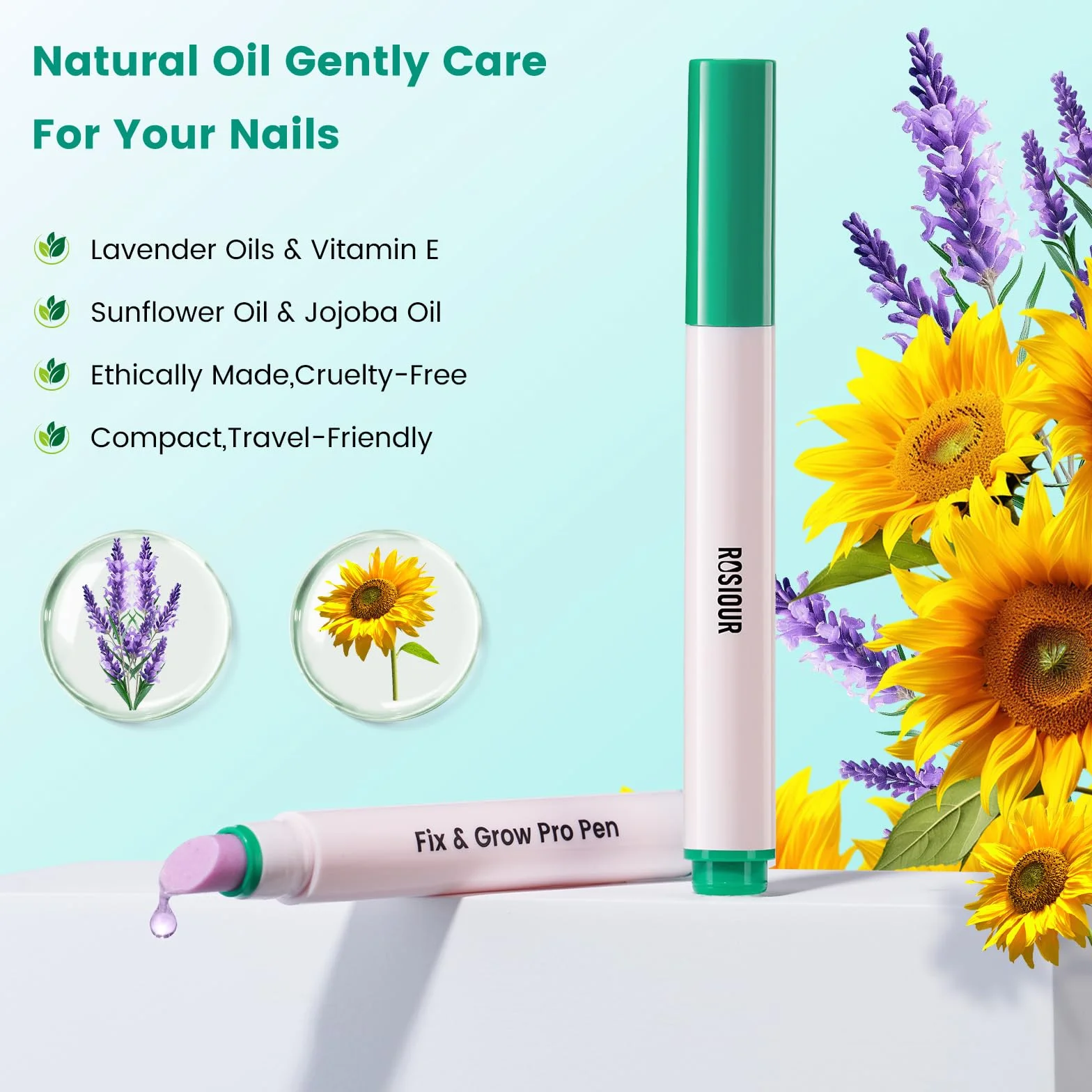 Huile Cuticules Ongles Stylo Céramique 3-en-1 Pousse Cuticule Remover Nail Care Pen