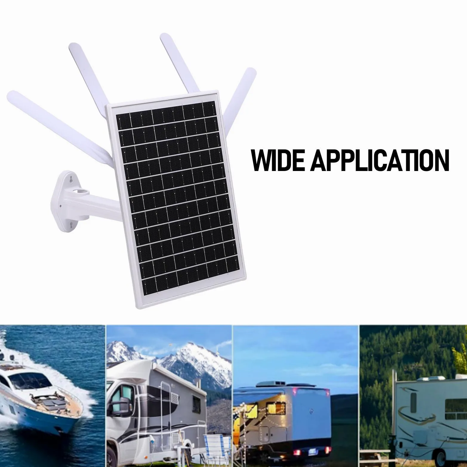 Haofy Routeur WiFi Solaire Extérieur 12W Panneau Solaire 18000mAh Batterie 300 Mbps 4G Modem LTE avec Fente SIM Slot IP66 Imperméable pour Le Camping RV Hors Réseau (Antennes Noires)