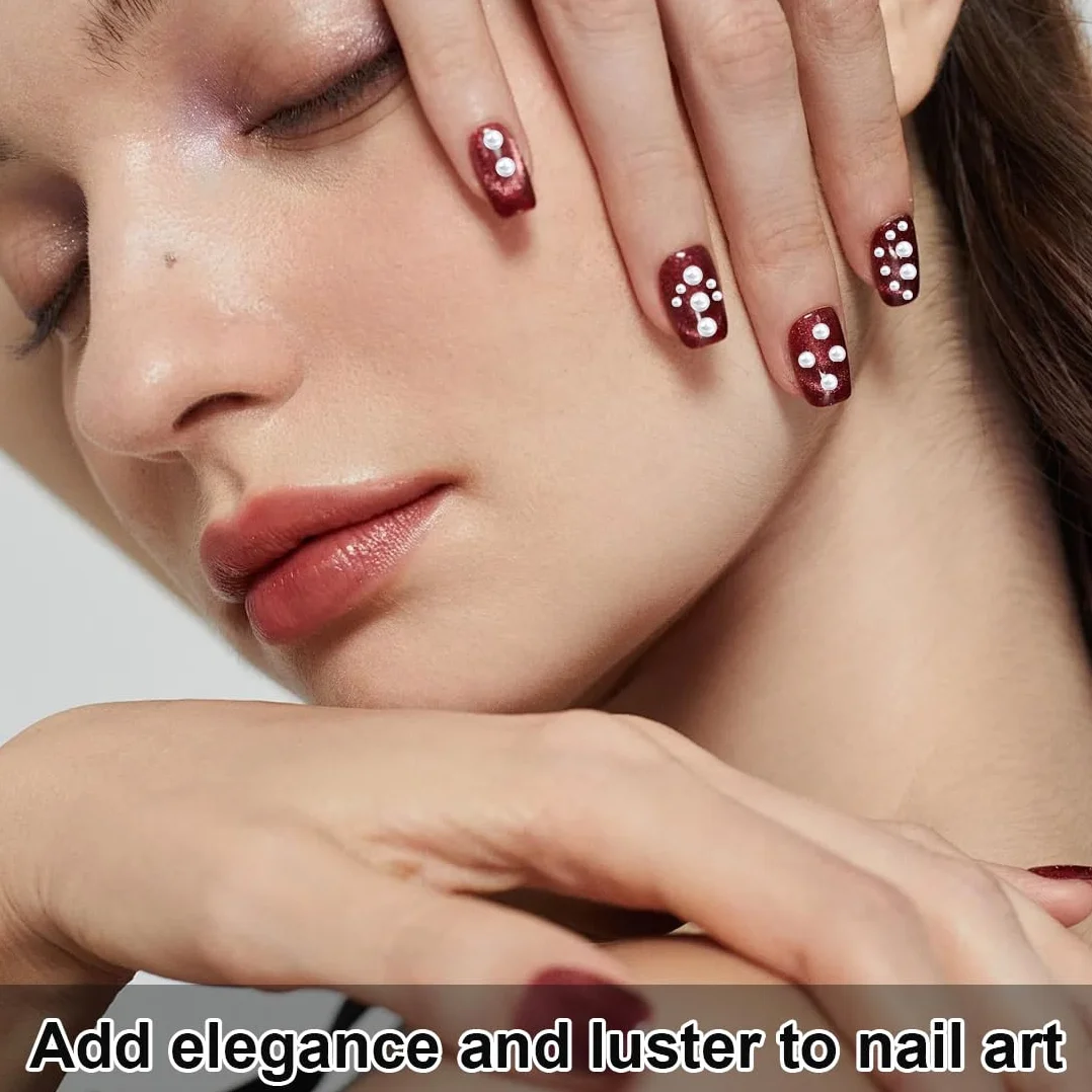 Perles plates dorées et argentées pour ongles, Strass ongle, demi-rondes blanches et beiges, Deco ongle nail art DIY
