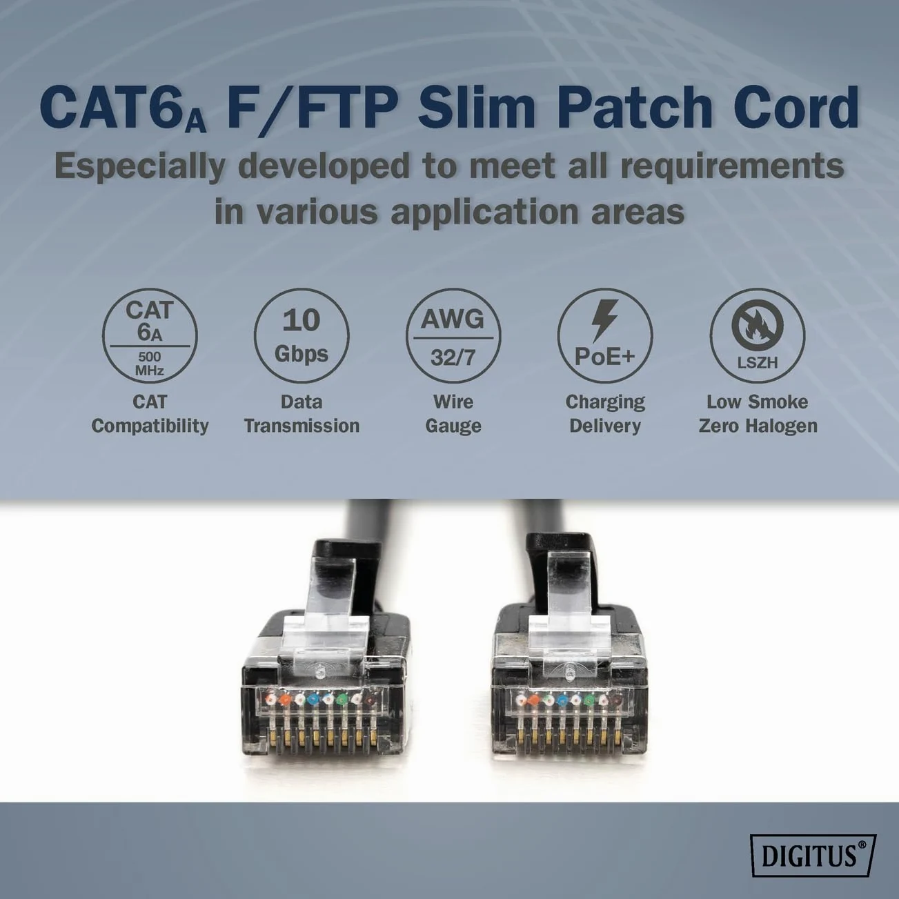 DIGITUS Câble LAN Cat 6A – 3 m – 10 pièces – Slim – F/FTP – Noir | 10 Gbit/s – Blindé – PoE+ – AWG 32/7 – LSZH – Câble réseau RJ45 – Compatible Cat 6 et Cat 7