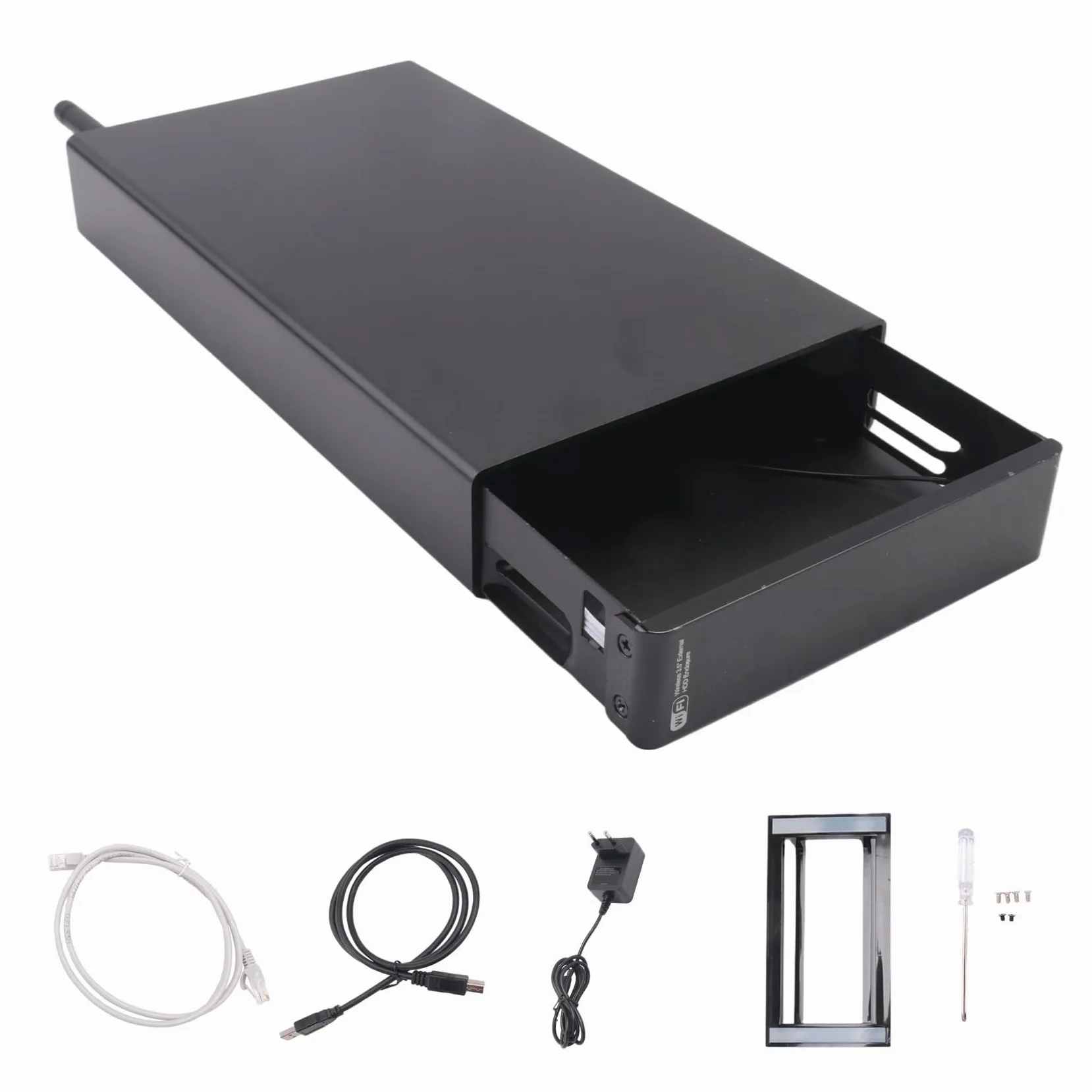 Boîtier Portable pour Disque Dur SSD 3,5 Pouces USB 3.0 RJ45 Ethernet NAS Serveur de Streaming Réseau Stockage pour Boîtier Prise UE