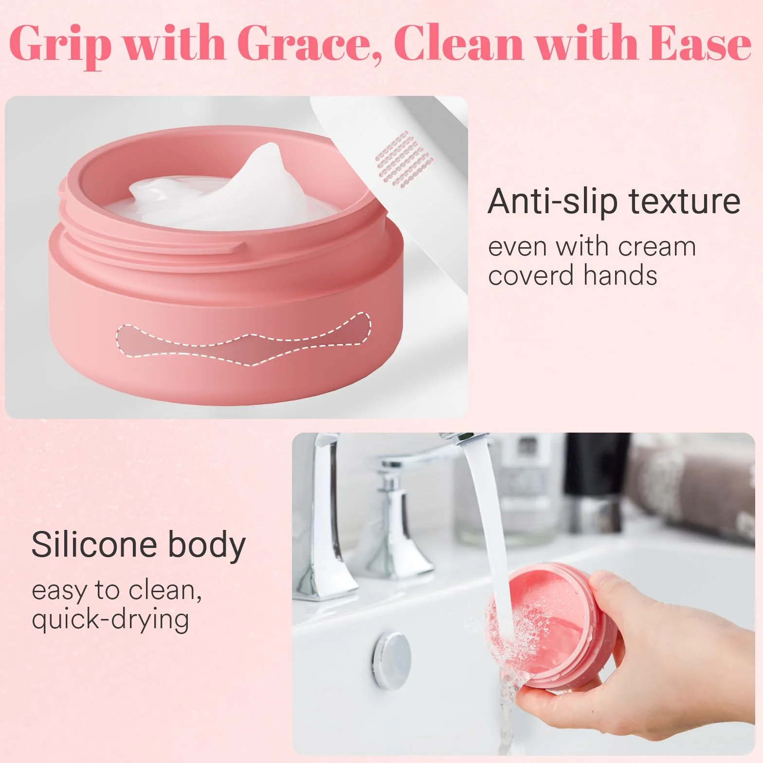 Flacon Voyage sans BPA 40ml, Récipients de Toilette Approuvé TSA, Pots à Crème en Silicone Anti-fuite