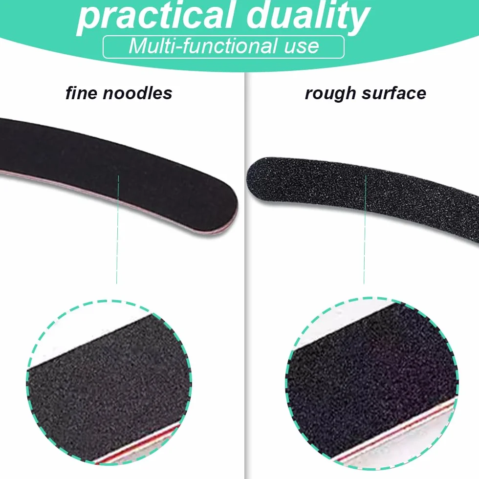 Limes à Ongles Professionnelles 4 Pcs Incurvé Banane Double Face