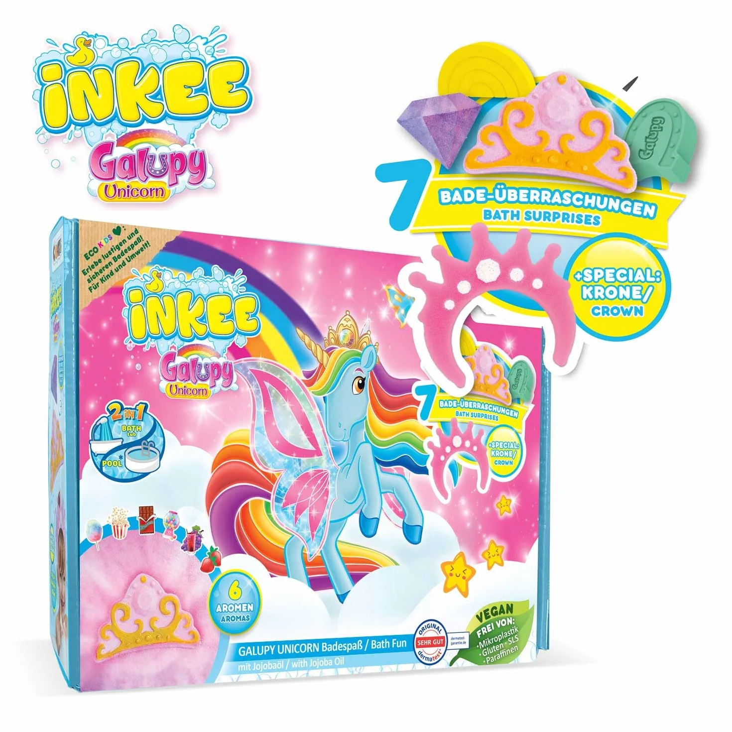 Coffret de Bain Licorne avec 7 Additifs pour Enfants - Bombes de Bain Licorne