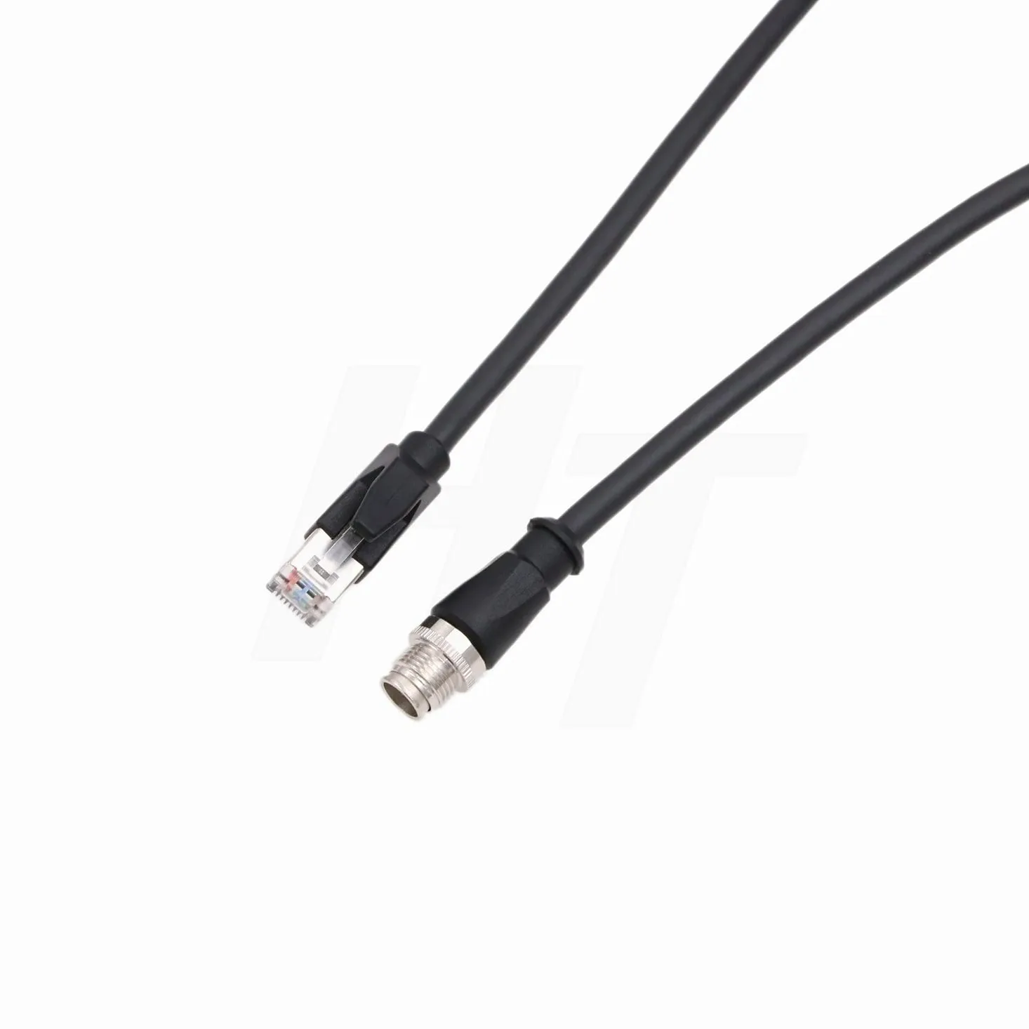 HangTon Câble de données Ethernet M12 8 pôles mâle à code X vers RJ45 Cat5e blindé, Connecteur Cable pour caméra industrielle GigE Basler Blaze et Cognex IS2000 IS7000 IS8000 15 m