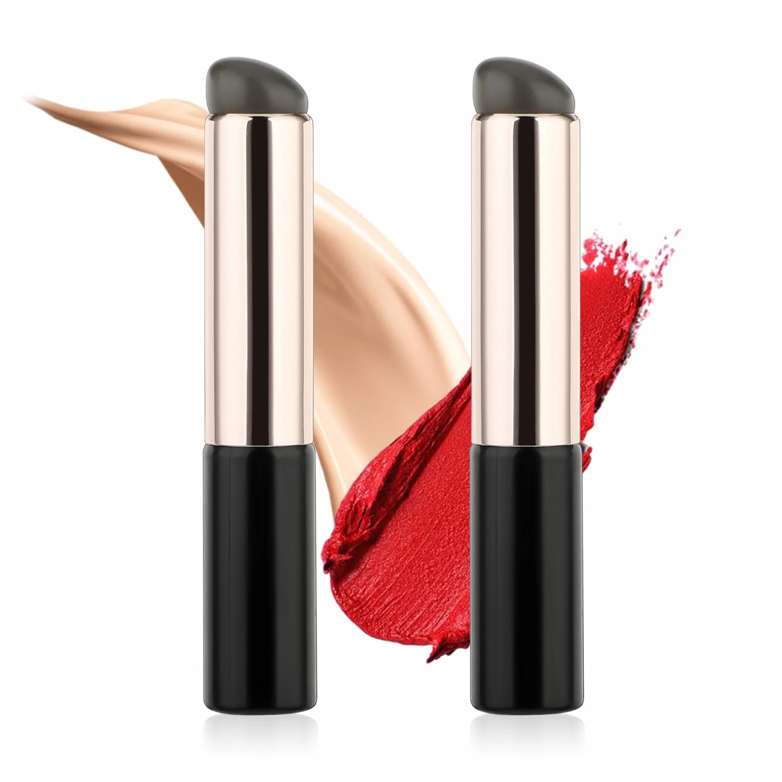 Amabro Lot de 2 pinceaux de maquillage en silicone réutilisables pour gloss à lèvres