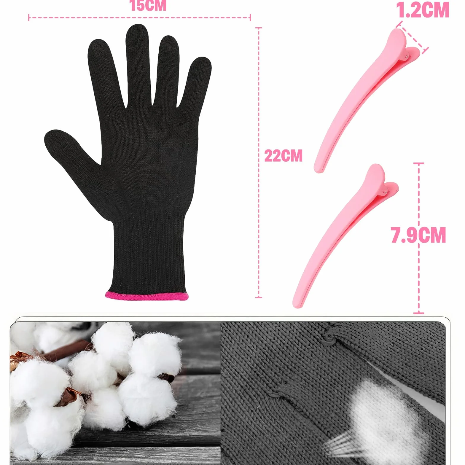 Gants Résistants Chaleur Coiffage Fer à Lisseur (1 Paire)