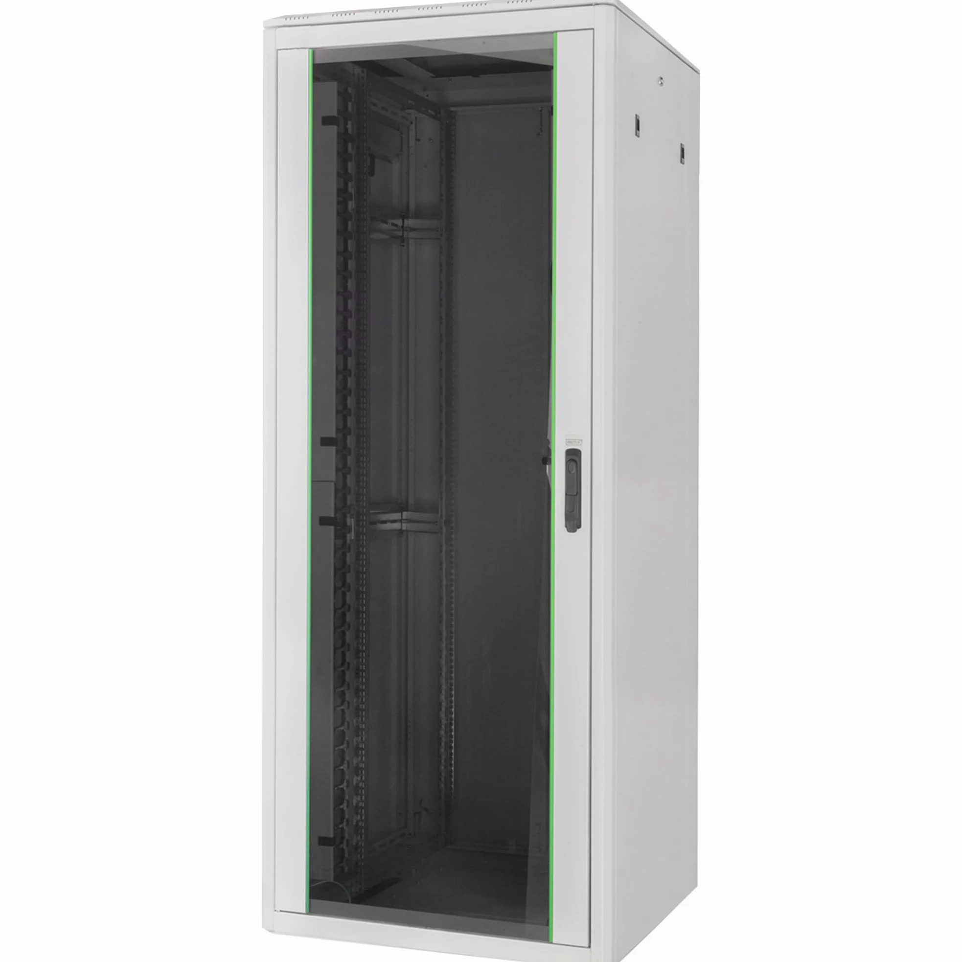 DIGITUS Armoire réseau - 19 Pouces Rack 42U - 80x100 cm - série Varioflex-N - capacité de Charge 1200 kg - Profondeur utile 770 mm - Porte Avant vitrée - Gris