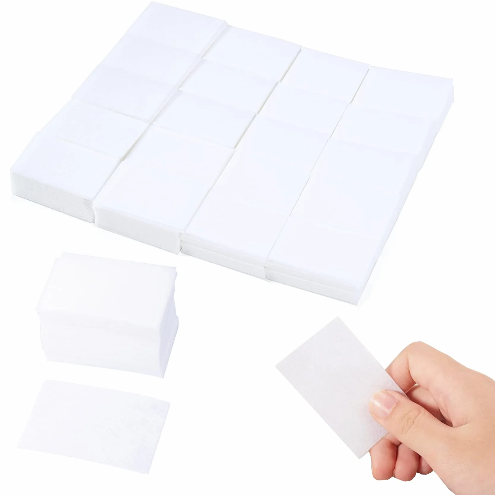 Lingettes à Ongles Non Pelucheux 900 Pcs, Lingettes Nettoyantes pour Nail Art Enlever Vernis UV Gel (Blanc)