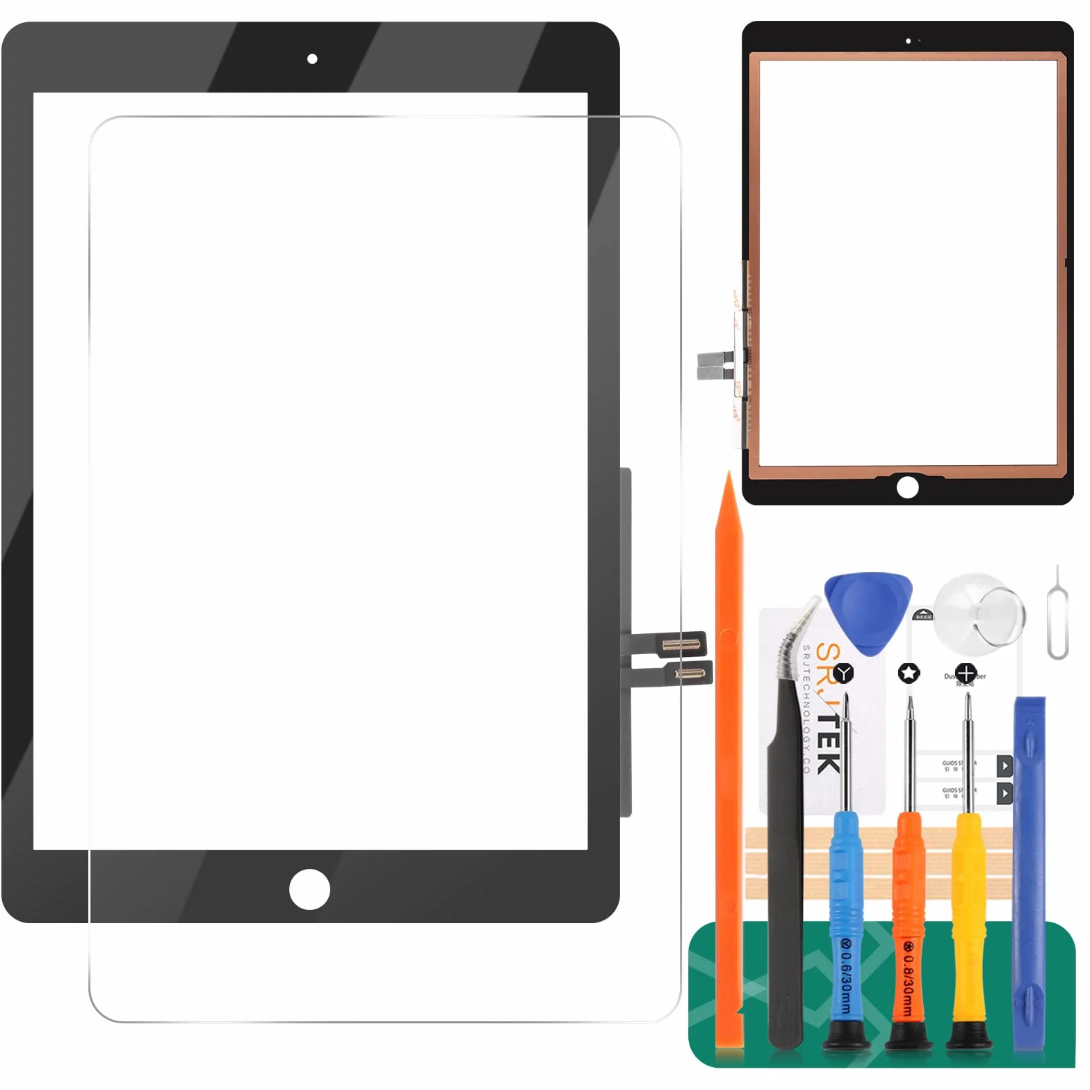 Écran tactile pour iPad 9.7 2018 A1893 A1954 noir verre trempé kit réparation