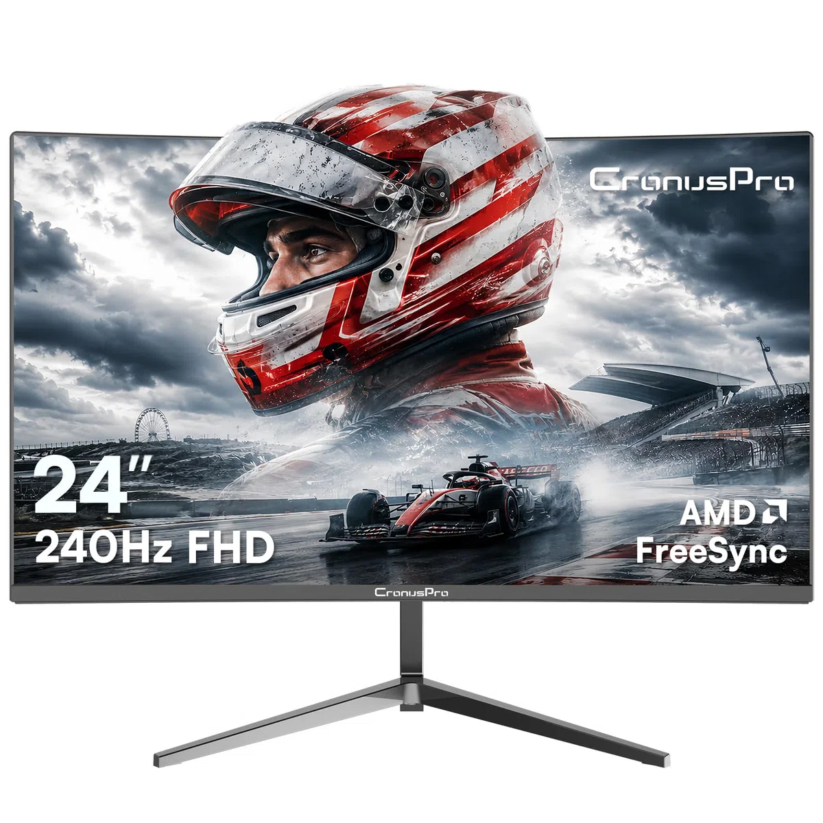 Écran PC Gamer Incurvé 24 Pouces, 240Hz, FHD 1920 x 1080, Moniteur Gaming 3000R, 1ms MPRT, HDMI/DisplayPort, 98% sRGB, AMD FreeSync Premium, VA Panel, Eye Care, VESA Mount 75 * 75mm, Noir