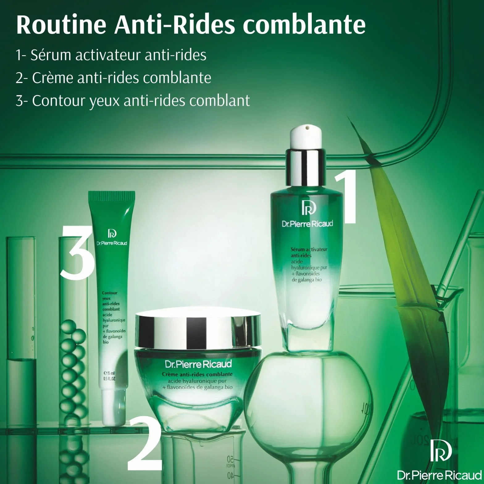 Dr Pierre Ricaud Crème Anti-Rides Comblante Visage Acide Hyaluronique Galanga Bio 40ml