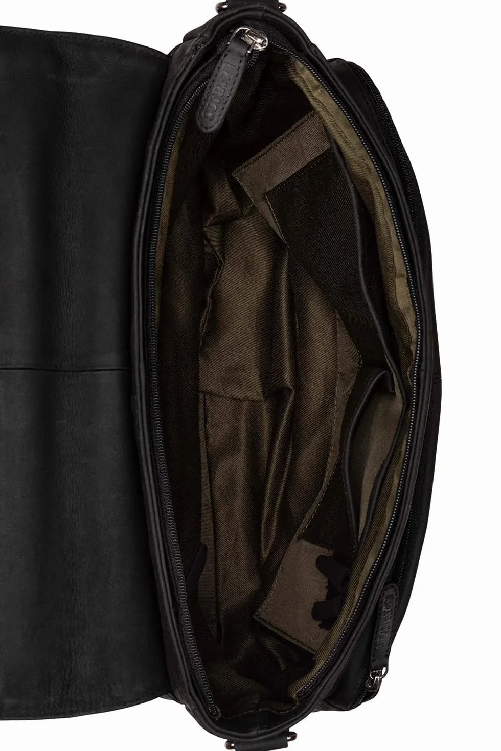 LEABAGS Sac à bandoulière en cuir pour hommes et femmes | Sac pour ordinateur portable jusqu'à 15 pouces | Sangle d'épaule | Sac messager | Sac de travail | Sac d'enseignant