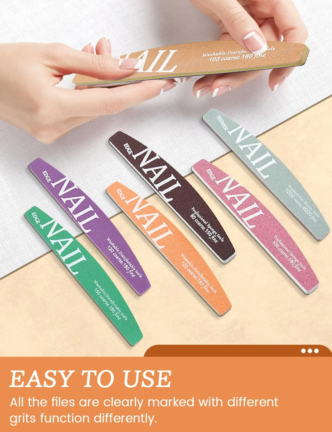 Lime à ongles et polissoir lot de 12 pour ongles naturels acrylique gel
