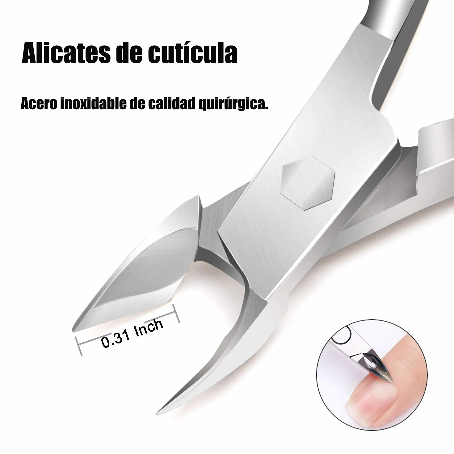 Pince à cuticules professionnelle en acier inoxydable pour manucure
