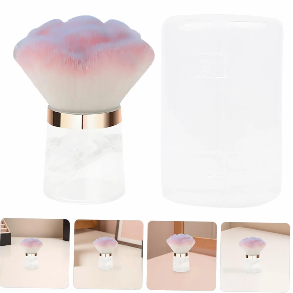 Brosse À Ongles Souple Fleur Dépoussiérage Nettoyage Nail Art Portable 2.95x2.28x2.28In