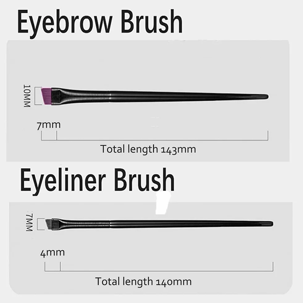 Pinceaux Maquillage Biseauté 5 Pièces, Pinceau Eyeliner Incliné ultra fin Fibres Synthétiques pour Sourcils Yeux