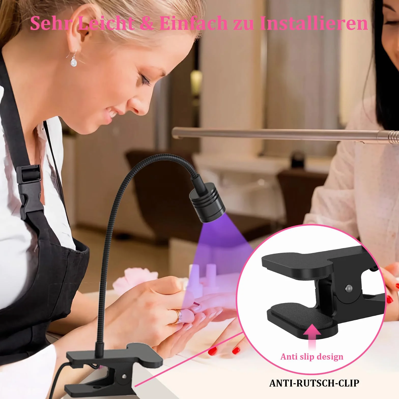Lampe UV Professionnelle à Col de Cygne 5W, Séchage Gel Semi-Permanent, Design Métal Réglable 360°, USB