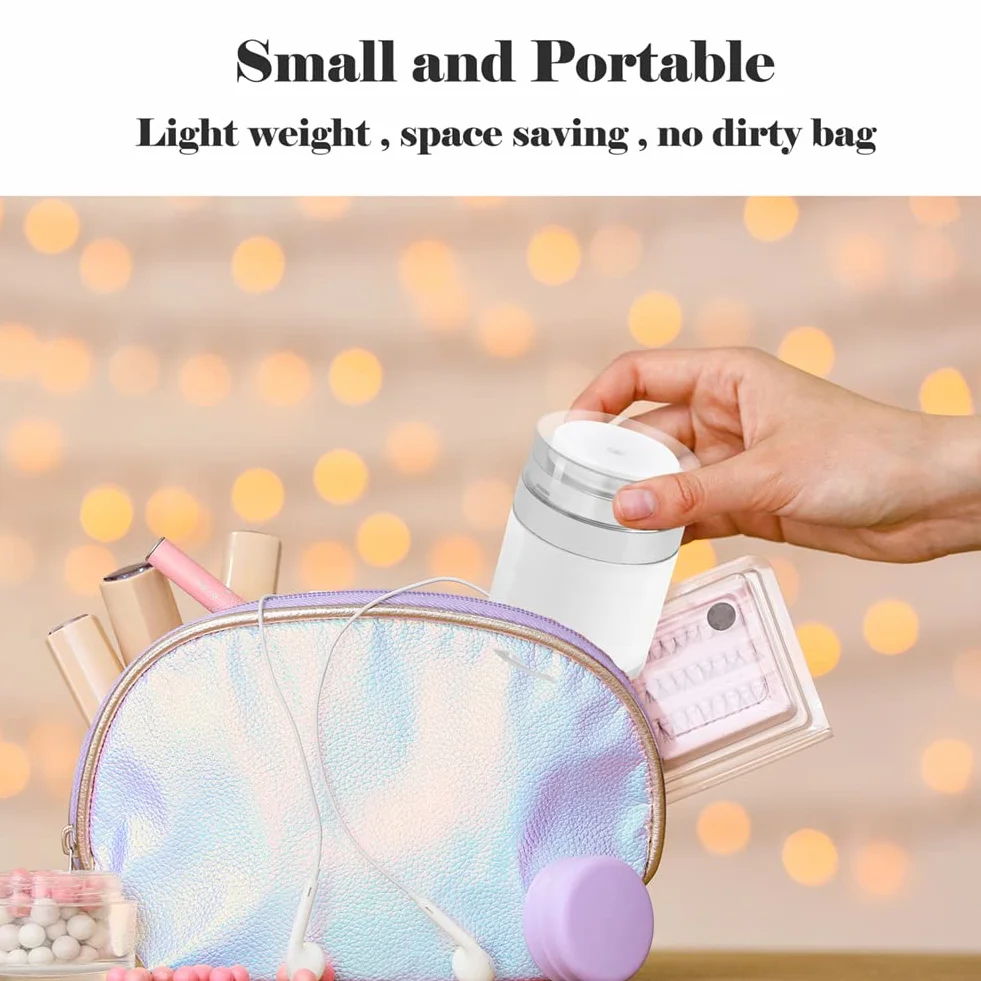 HOTUT Flacon Pompe sans Air 50ML Pot à Pompe Airless Cosmétique Vide pour Maquillage Crème
