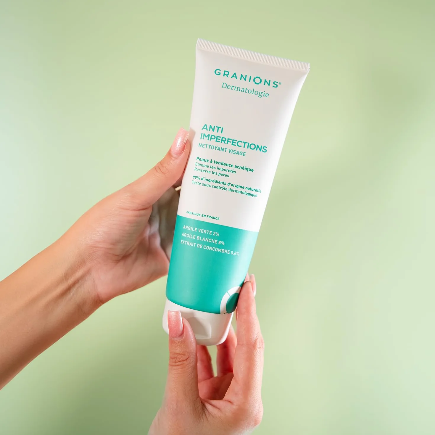 GRANIONS Nettoyant Visage Anti Imperfections 150g - Argile Verte, Argile Blanche, Vitamine C