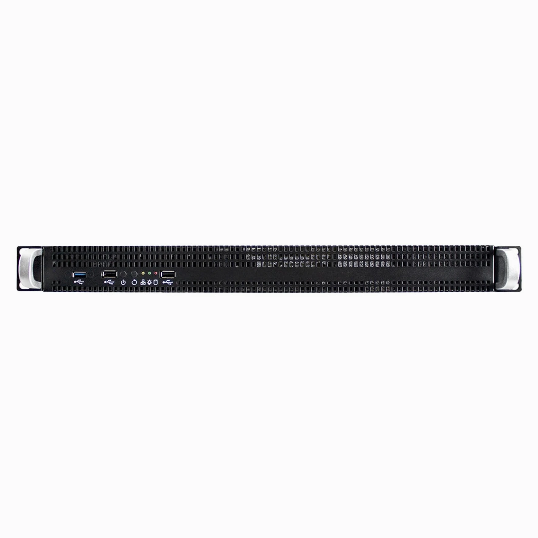 UNYKAch Châssis Rack 1U 19" UK1029, 430 (L) x 380 (l) x 45 (H) mm, boîtier avec Filtre Anti-poussière, 2 Ports USB 2.0, 1 Port USB 3.0, 3 Ventilateurs Double Boule 40 mm