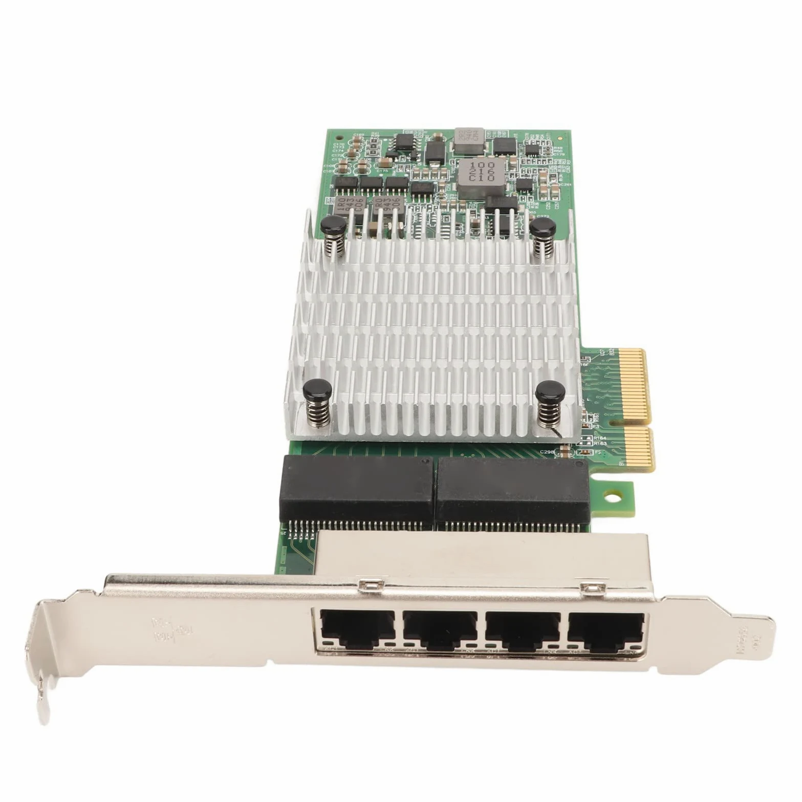 ASHATA Carte Réseau Gigabit PCIE 4 Ports, Deux pour Puce Intel I350, Ports RJ45, Carte Ethernet PCI Express pour Windows Server, Win7, XP, Vista et Linux