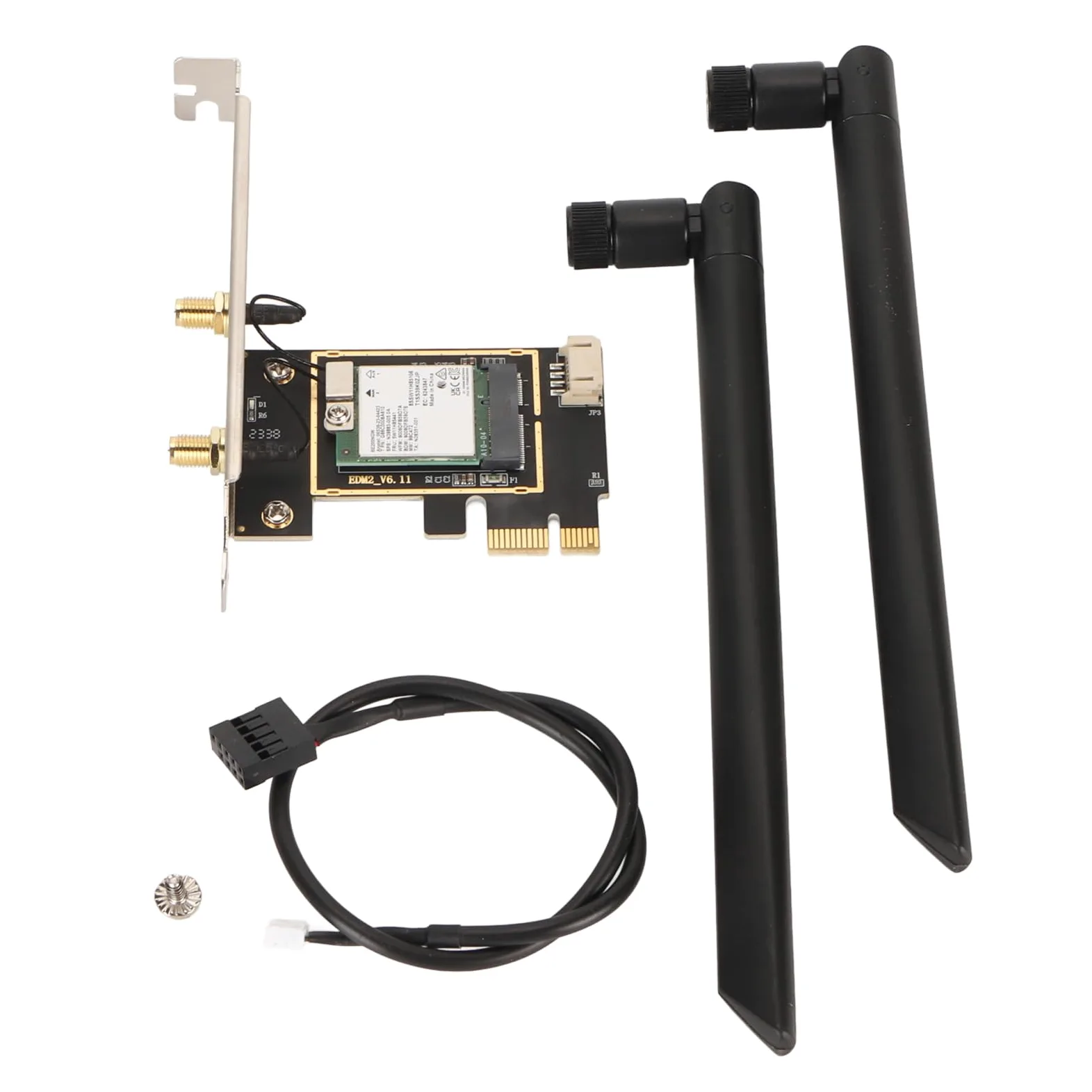Jectse Carte WiFi PCIe, Cartes Réseau sans Fil Tri-Bande 2,4G, 5G, 6G, Carte Bluetooth 5.4 PC PCIe X1 WiFi 7, jusqu'à 5800 Mbps, Prend en Charge 802.11A B G N AC AX, pour PC Windows 10 11