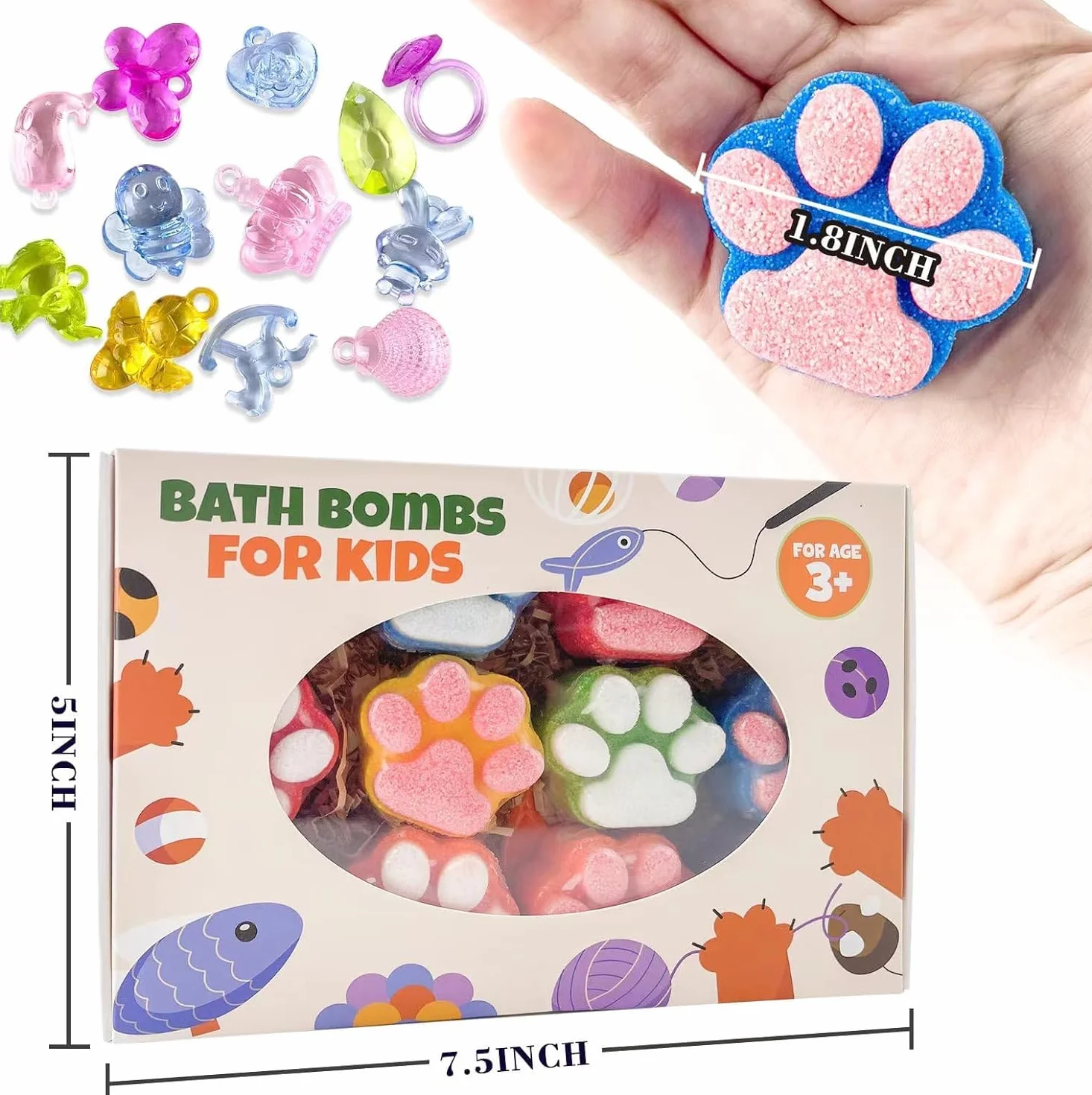 Bombe de bain pour enfants avec jouet surprise 12 pièces artisanales cristaux étincelants kit cadeau SPA Noël anniversaire