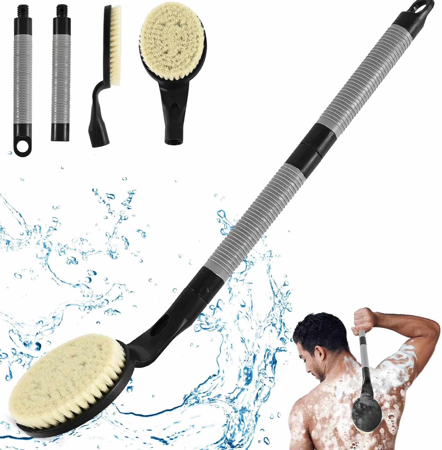 Brosse dos Douche Long Manche 55,1 cm Nylon Souple Exfoliation Corps