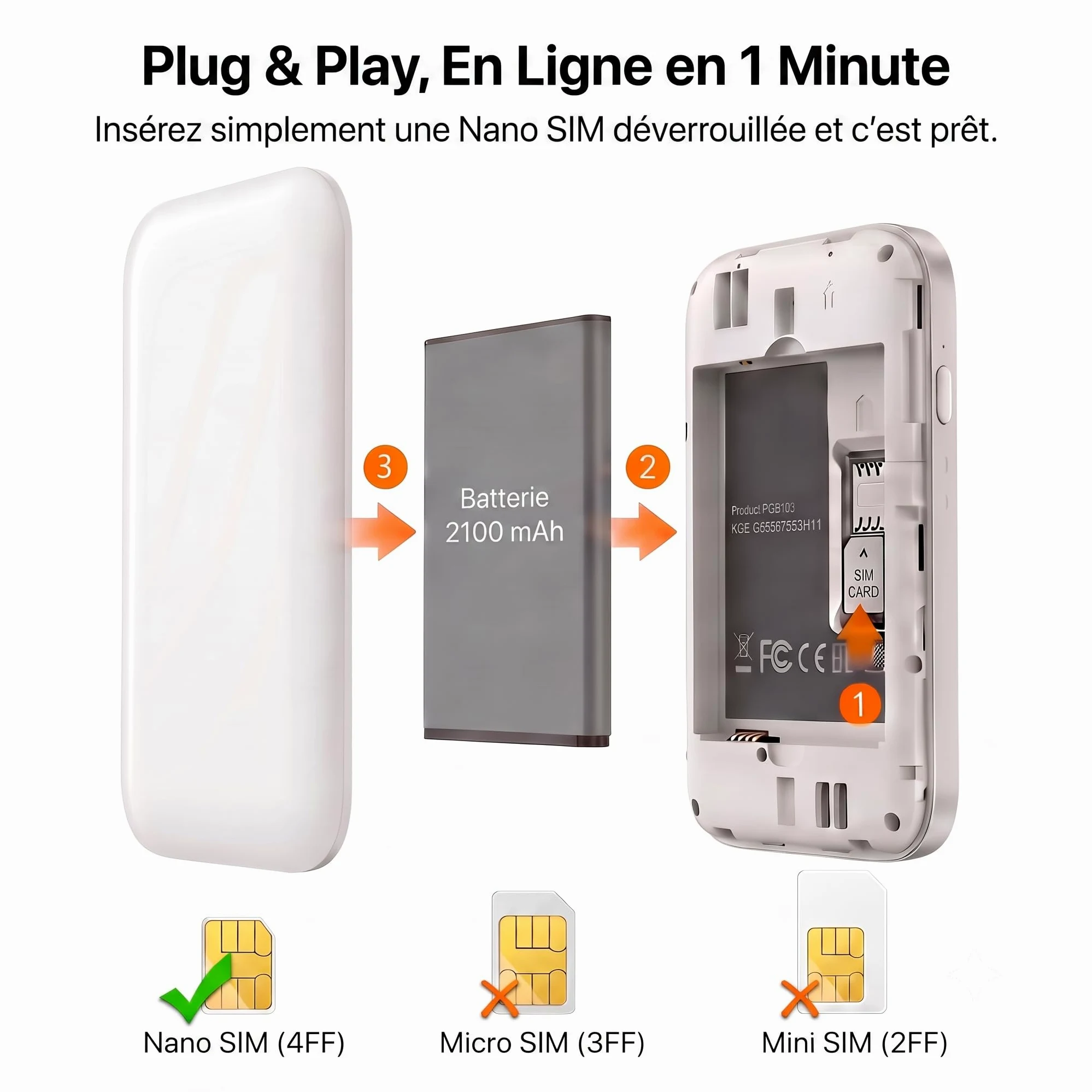 Routeur 5G Nomade WiFi 6 avec Slot SIM Déverrouillé – Modem 5G Portable Haut Débit, Connexion 5G/4G+ pour 28 Appareils, Box Internet Mobile Idéal Voyage, Télétravail, Camping-1