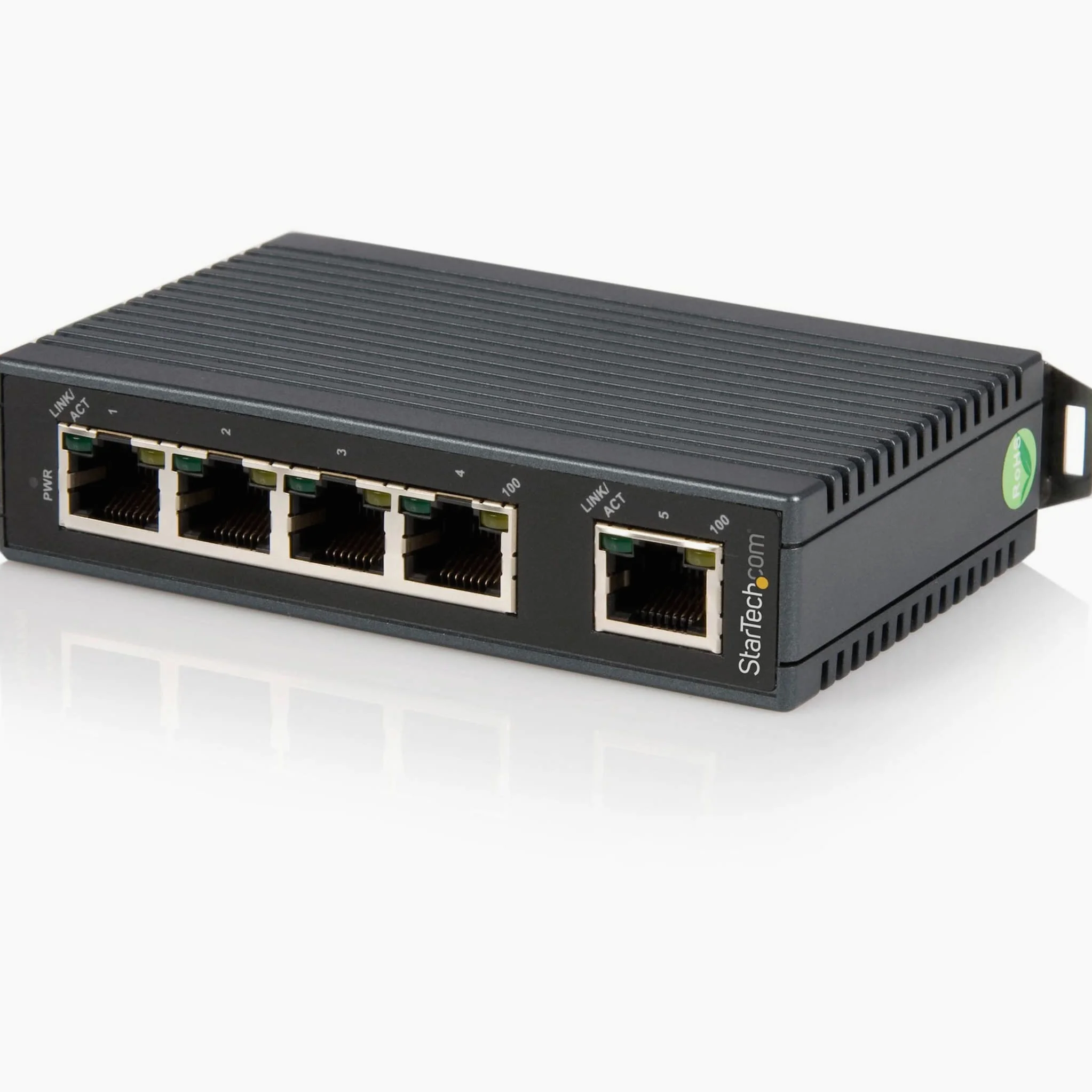 StarTech.com Switch Ethernet industriel non géré à 5 ports - Commutateur 10/100 à montage sur rail DIN - Switch réseau (IES5102) | Dock, Commutateur reseau, Montage sur rail DIN, IP30, 12-48V DC