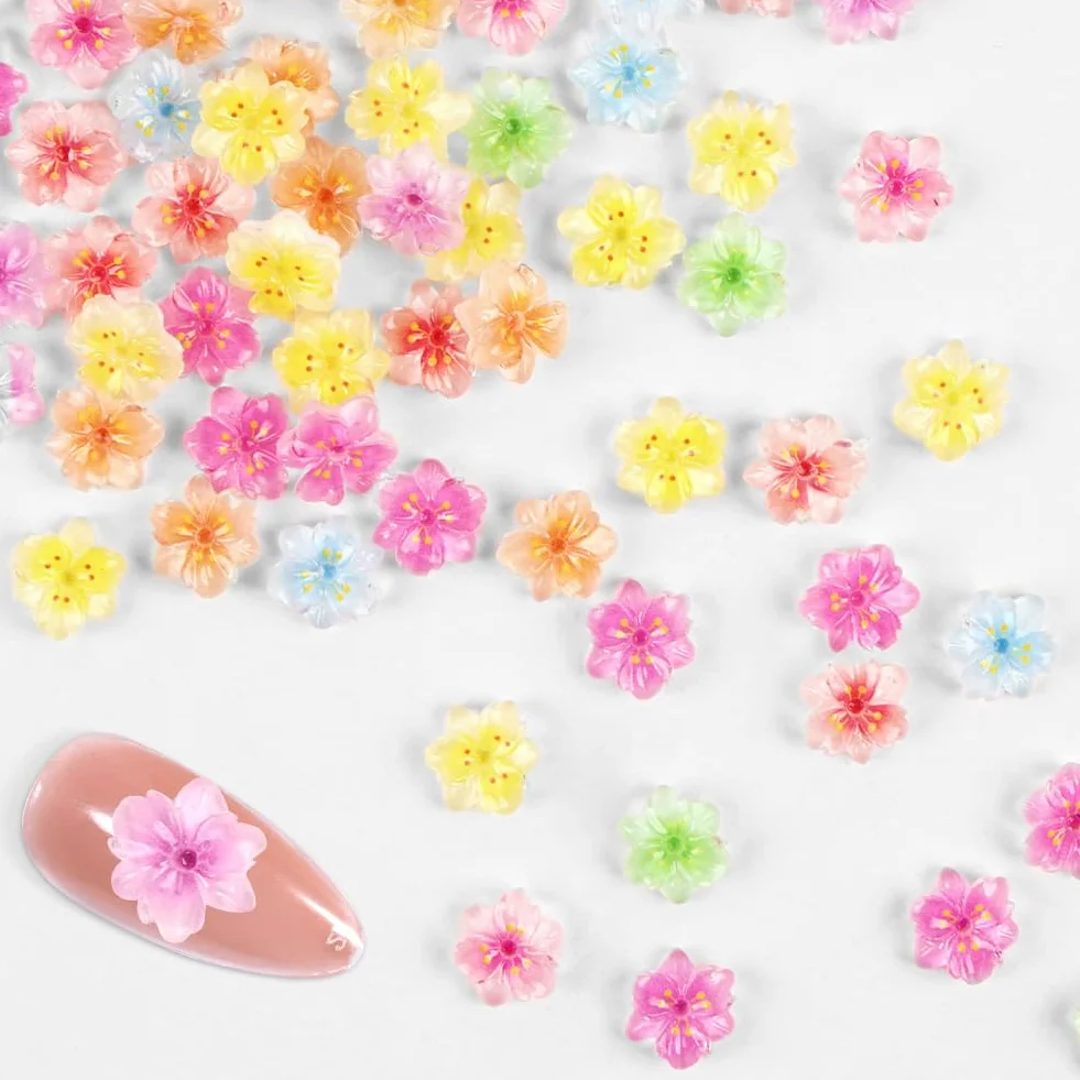 Vicloon 50 Pièces Charme Floral Nail Art Strass pour Ongles