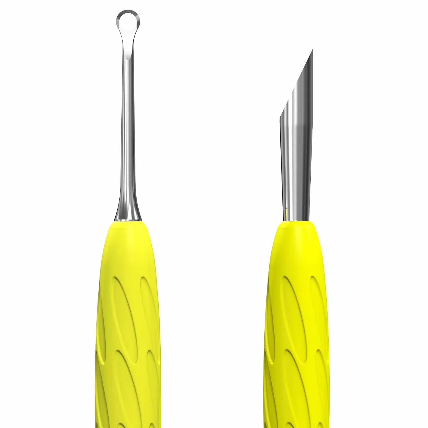 Staleks UNIQ PQ-11/2Y poussoir cuticules double professionnel manche silicone jaune acier inoxydable stérilisable