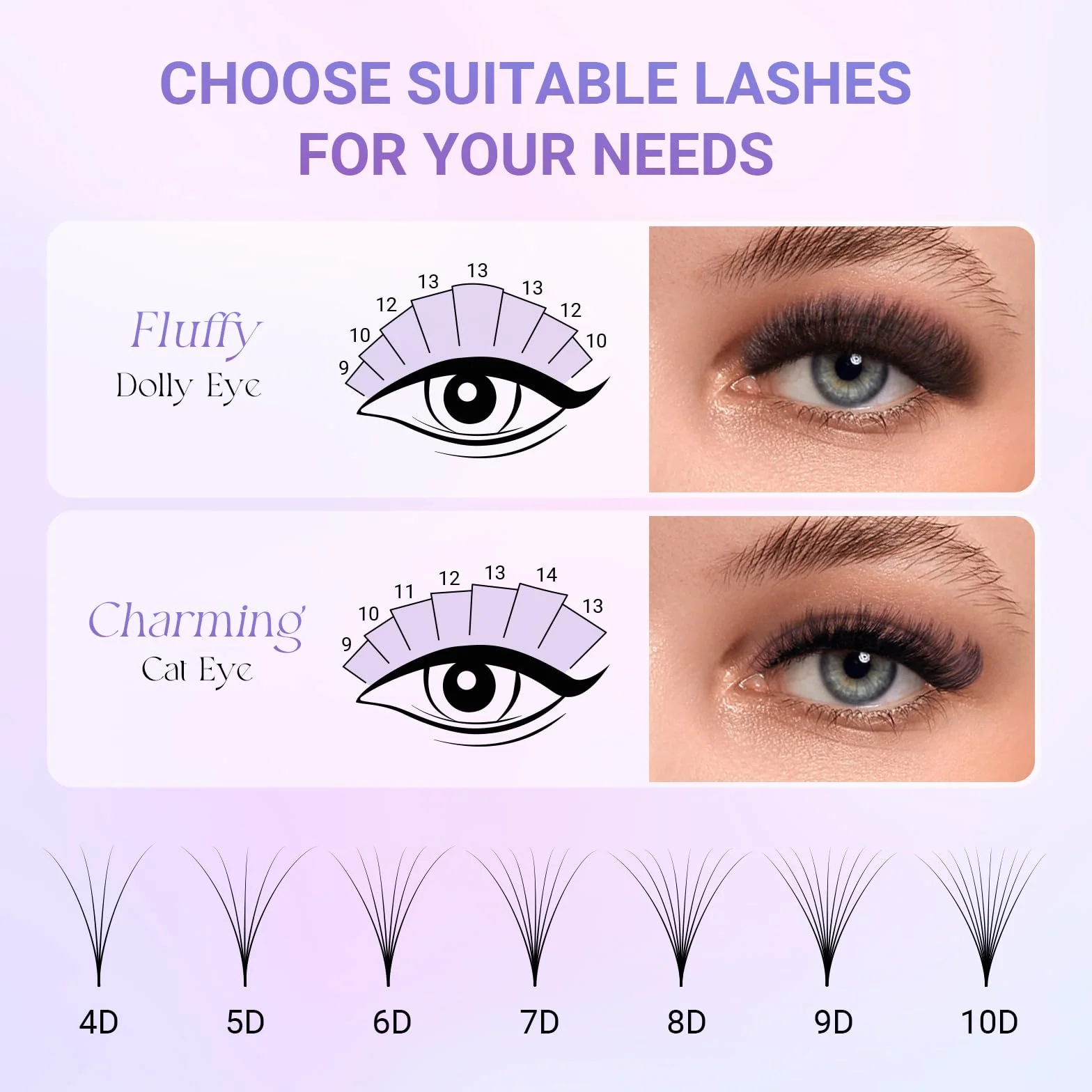 NAGARAKU 10D Extension Cils Prefait Bouquet 320 Fans Volume Russe Longue Tige Éventails Préfabriqués Base Mince Pointue Cils Naturels Moelleux Premade Fans Eyelash Noir 16 Rows Boîte XL 0.07 D 9-14mm