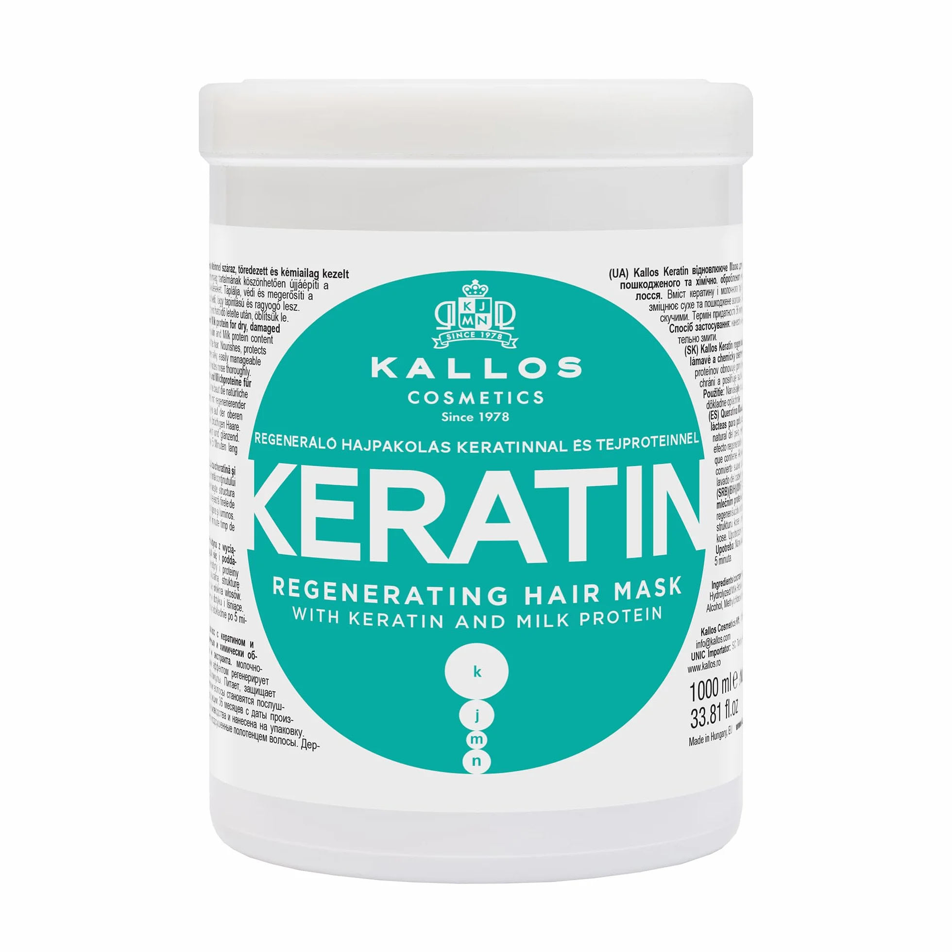 Kallos Masque Cheveux Keratin 1 L
