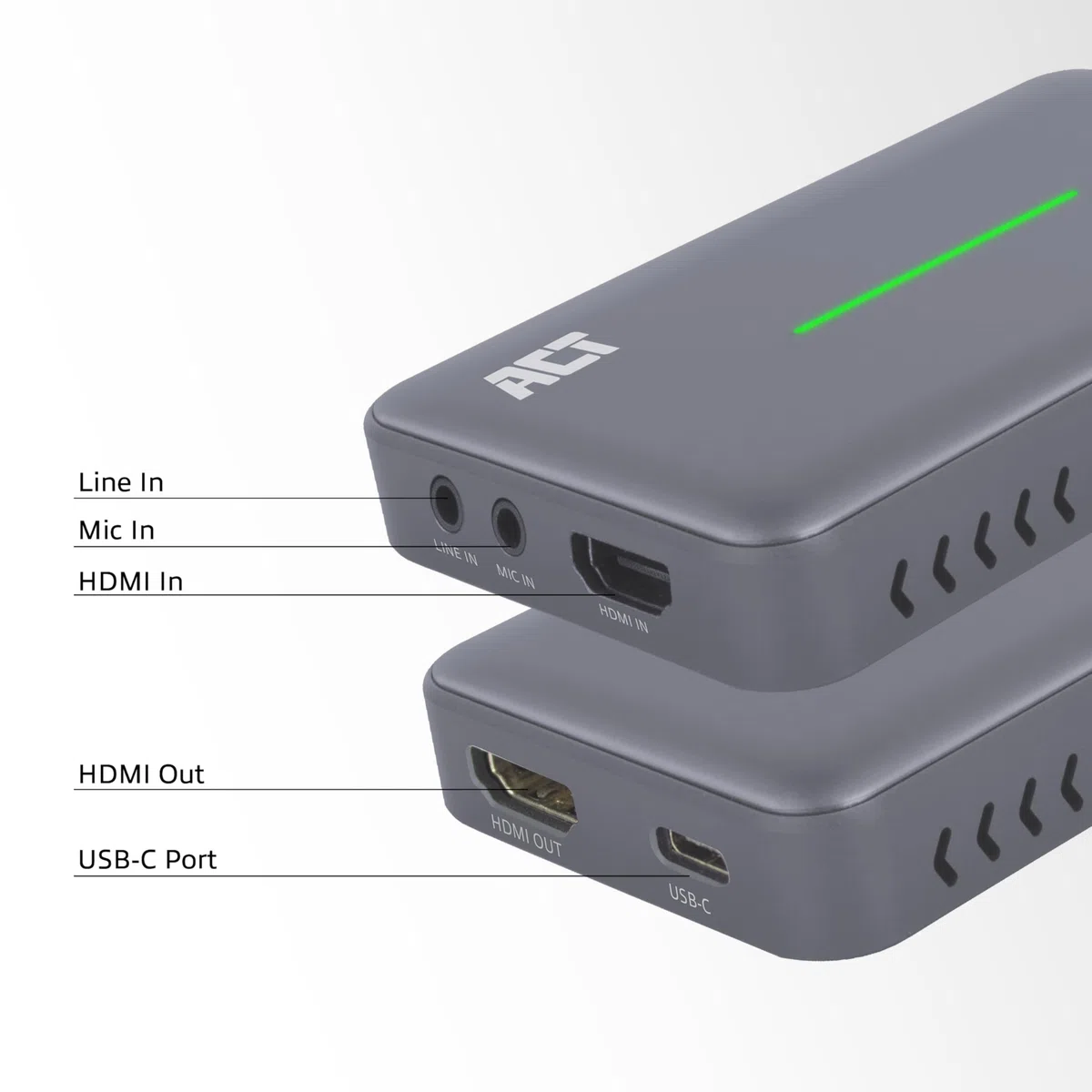 ACT Carte de Capture vidéo, 4K HDMI Loop-Out, HDMI Capture Card avec USB Type-C, Carte d'enregistrement vidéo Audio vidéo pour Streaming, Jeux PS5/Xbox/Switch/Twitch/YouTube/OBS - AC7600