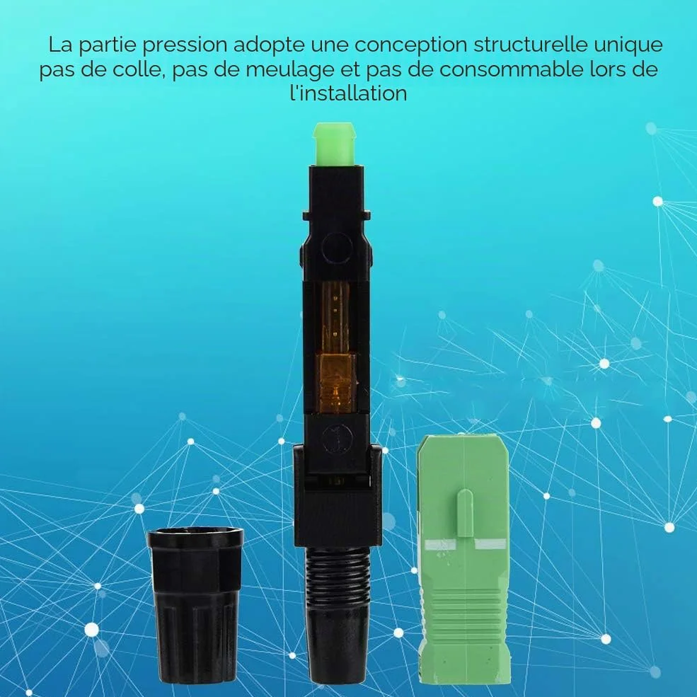 100 Pcs Fibre Optique Connecteur Rapide SC/APC Embarqué Fibre Optique Rapide Connecteur Rapide Adaptateur de Connexion avec Fibre Optique Longueur Capteur pour FTTH