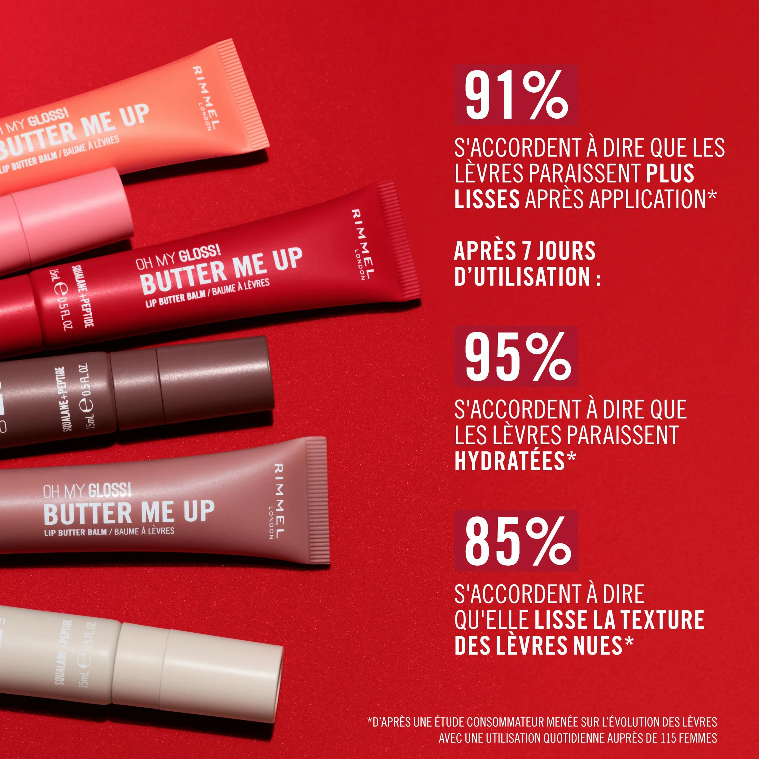 Rimmel London Oh My Gloss Butter Me Up Baume à lèvres 002 Latte Delight 15 ml