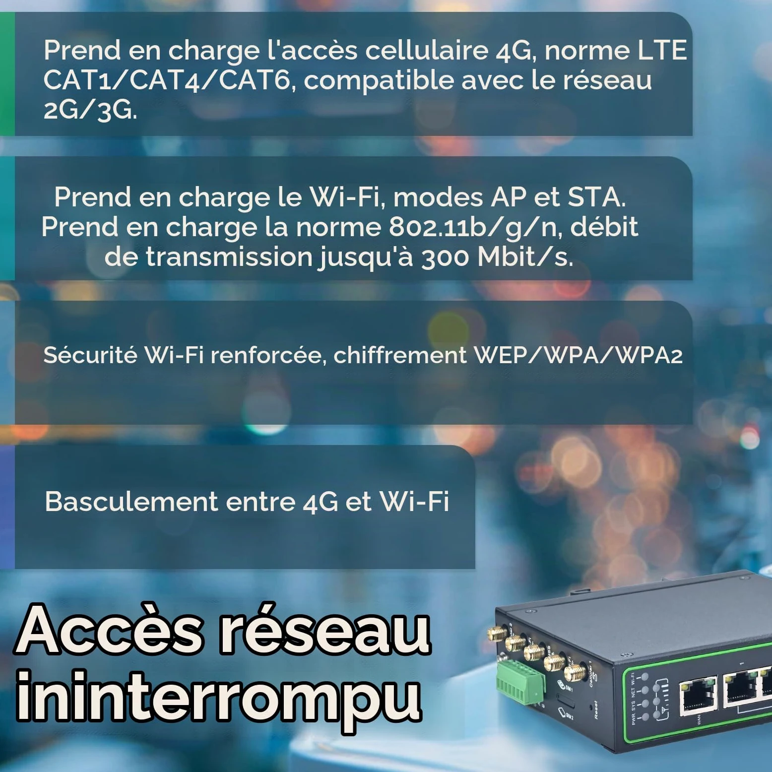 InHand Networks IR315 Routeur 4G LTE Industriel, Wi-FI, 5 Ports Ethernet, Double SIM, RS232/RS485 & GNSS, Passerelle Modbus, VPN, Rail DIN, Solution Professionnelle pour Automation et Télémétrie