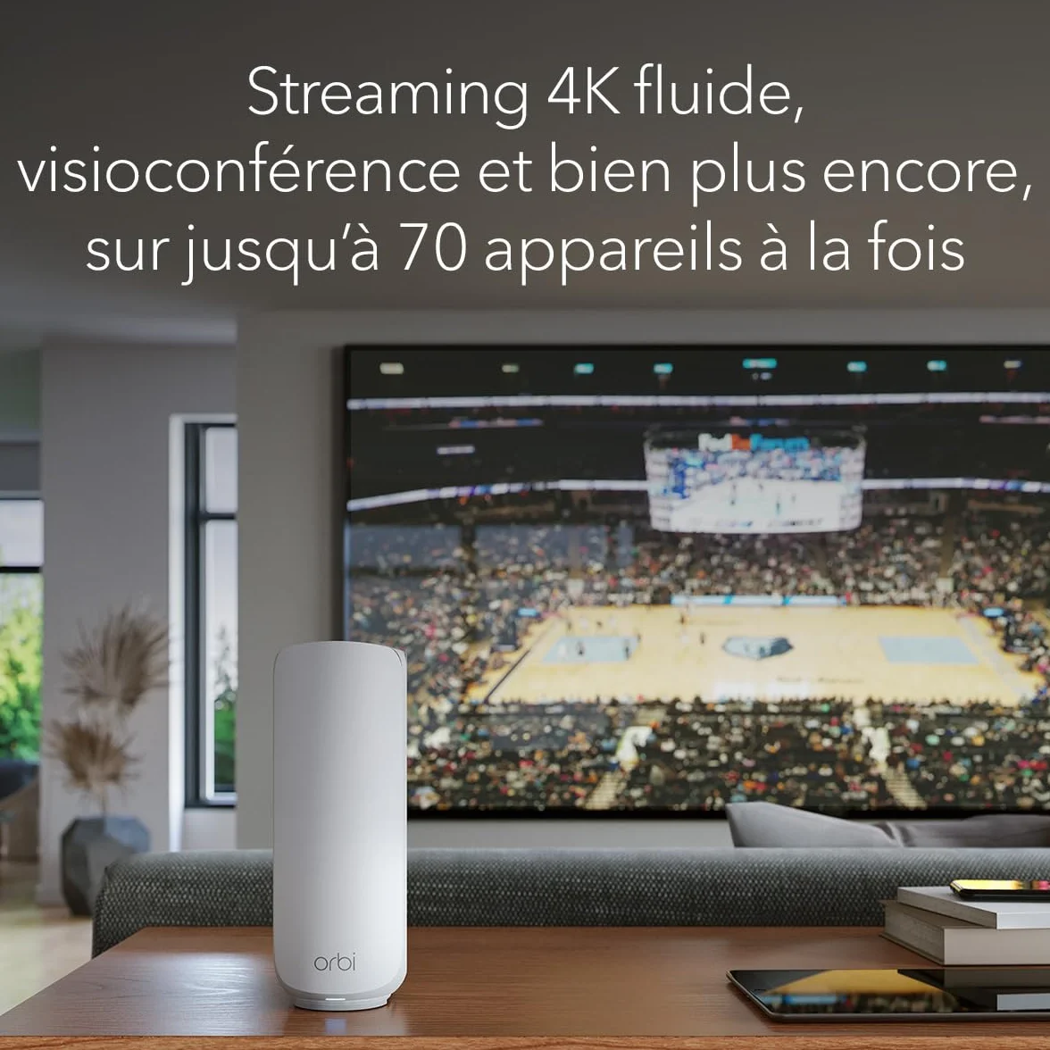 NETGEAR Orbi RBE373 Système Mesh WiFi 7 3-Pack BE3600 Jusqu'à 3.6 Gbps 360 m²