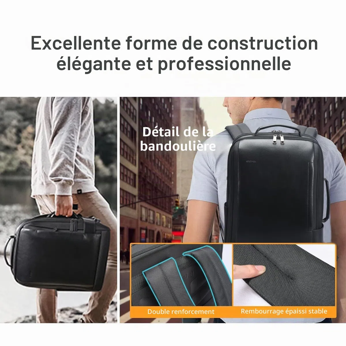BOPAI Sacs à Dos pour Ordinateur Portable 15,6 Pouces Sac à Dos de Travail Homme de Voyage Femme Sac à Dos Anti-vol étanche USB Sac à Dos d'affaires pour Grande Capacité Loisirs Affaire Scolaire