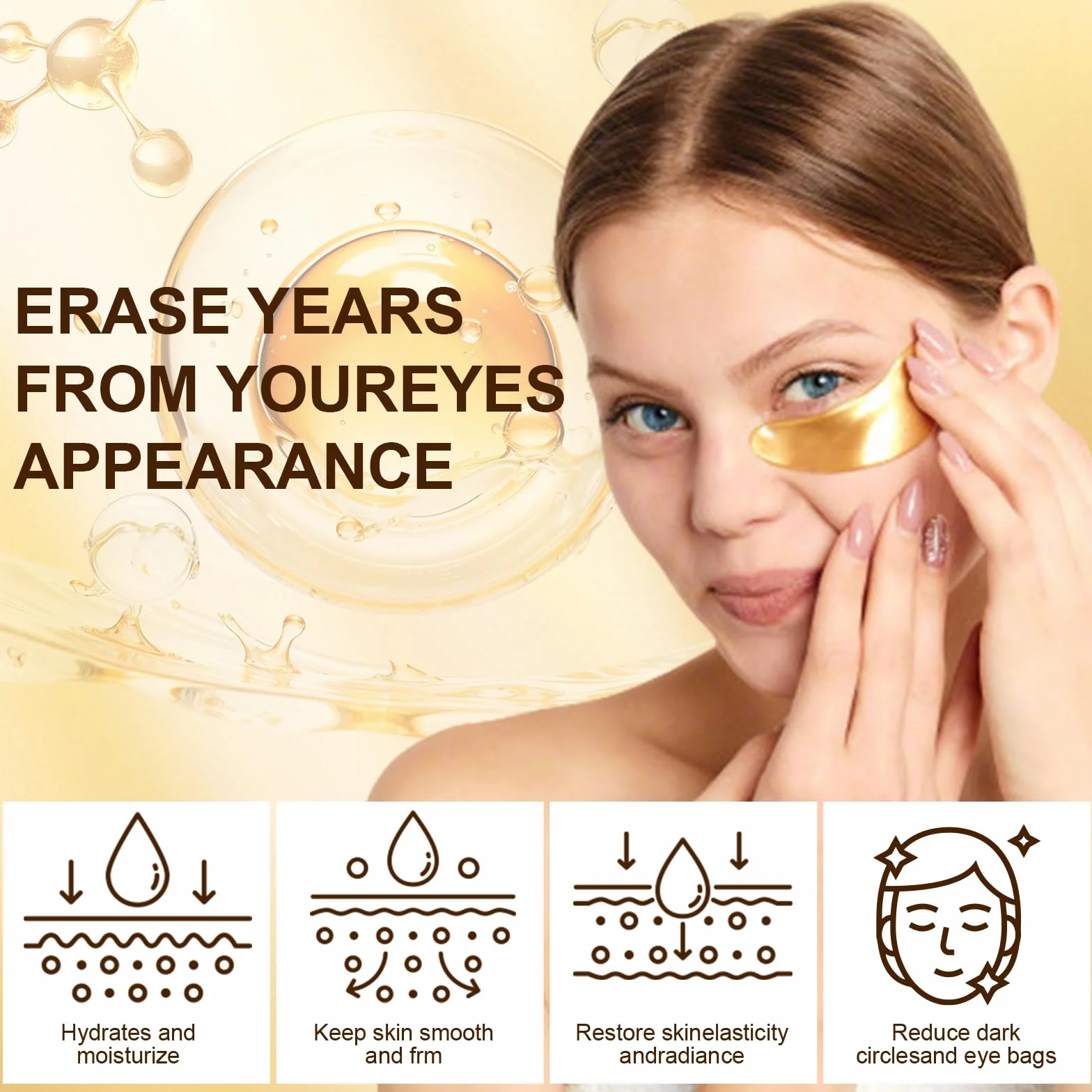 24K Gold Masque Pour Les Yeux 60 Patch Anti Cernes Hydratant
