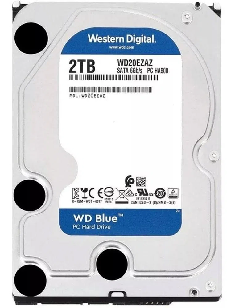WESTERN DIGITAL Blue WD20EZAZ - Disque dur - 2 To - interne - 3.5" - SATA 6Gb/s - 5400 tours/min - mémoire tampon : 256 Mo