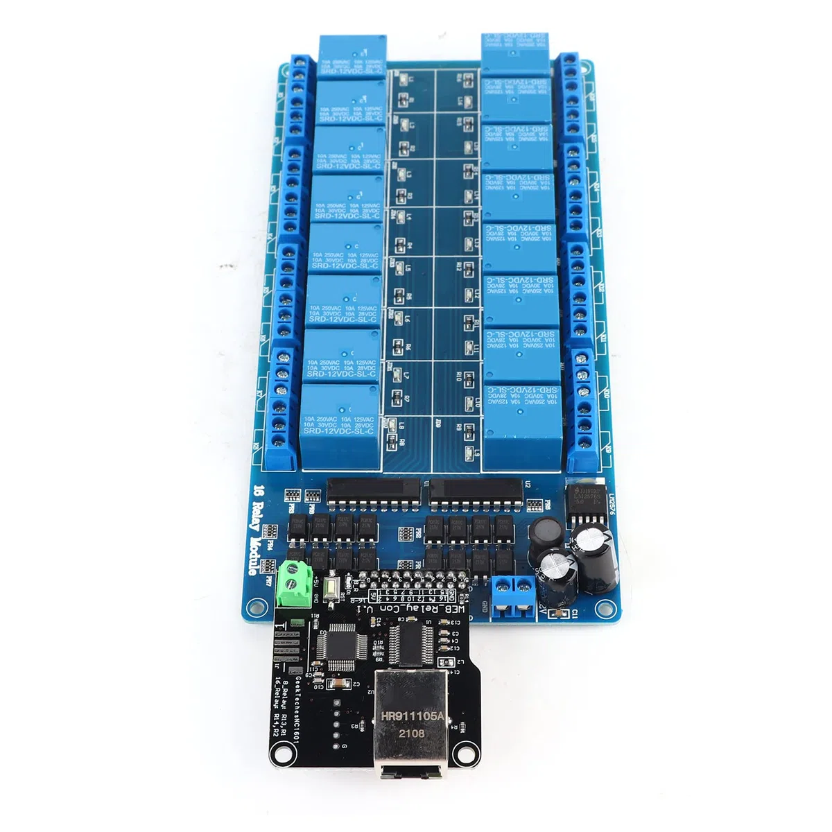 XUMIUZIY Module de Contrôle Ethernet avec Serveur Web, Relais 16 Canaux
