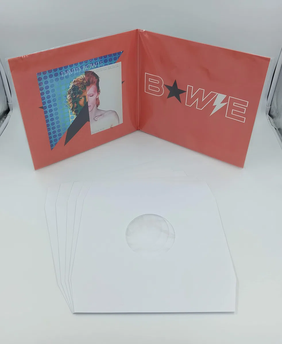 100 Pochettes Double de Protection en Plastique + 25 sous Pochettes intérieures doublées Blanches pour disques vinyles 33 Tours Gatefold