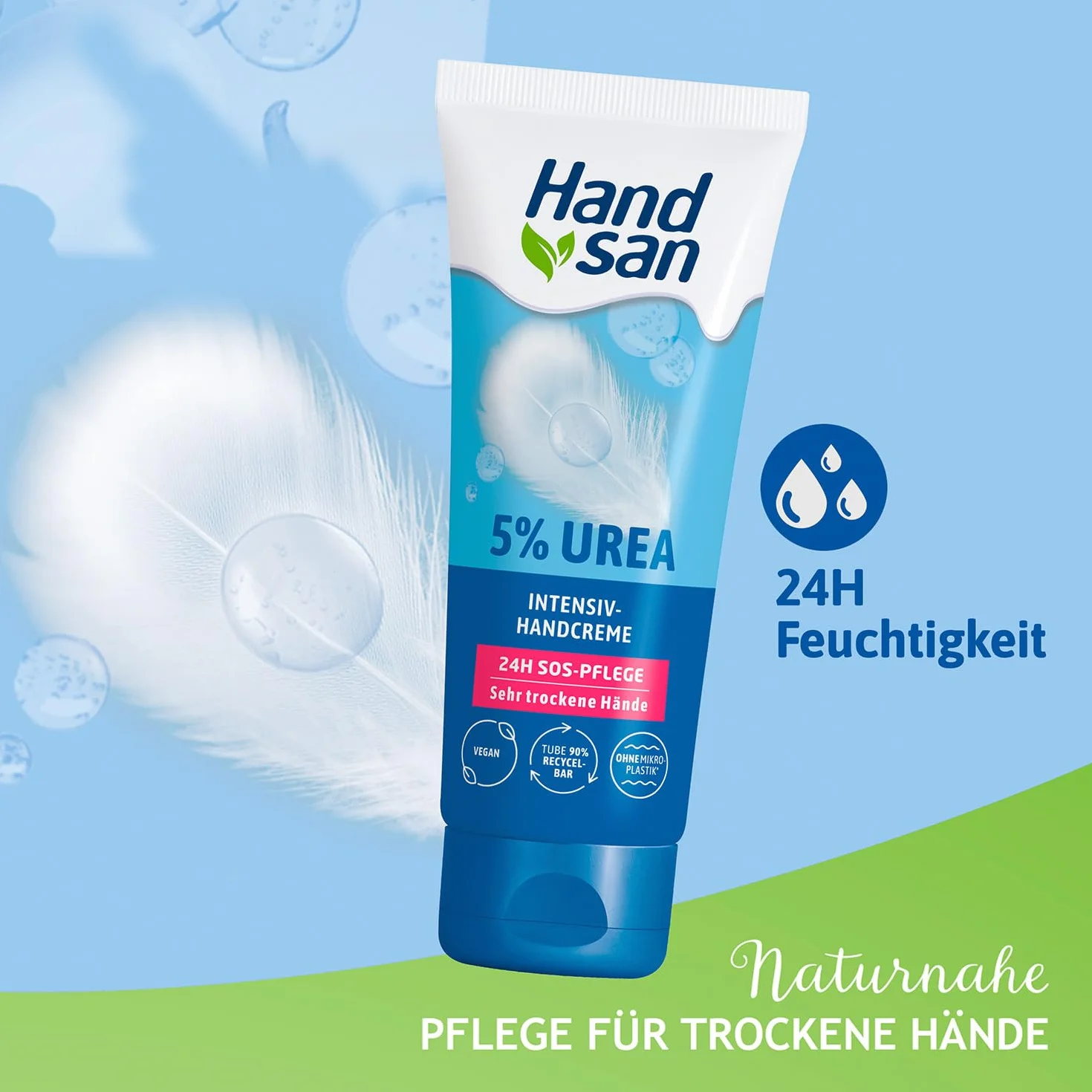 Handsan Urea Crème intense pour les mains 5% urée 90 ml hydratante absorption rapide