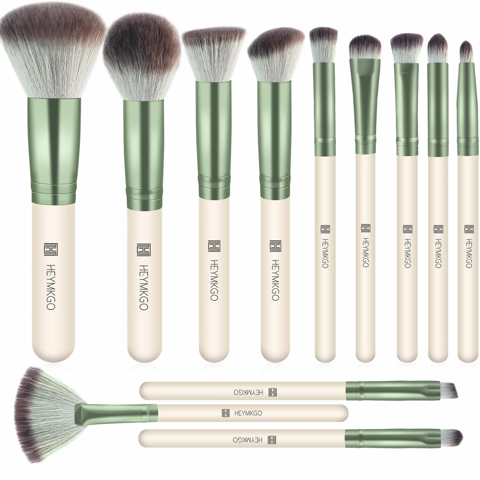HEYMKGO Pinceaux Maquillages 12pcs Kit Synthetic Bristles Foundation Powder Concealers Blush Blending Lip Eyeshadow Eyebrow Highlighter