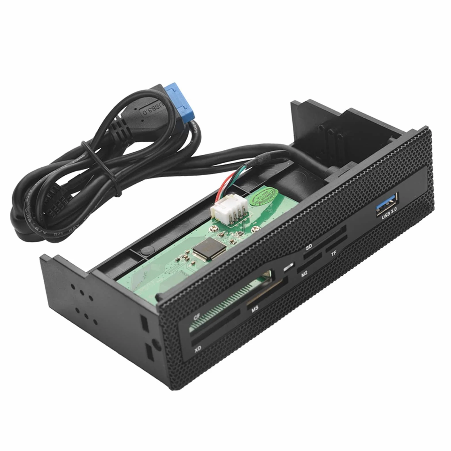 Lecteur Carte USB 3.0 Interne Panneau Avant Transfert Données Rapide Multiformat pour PC