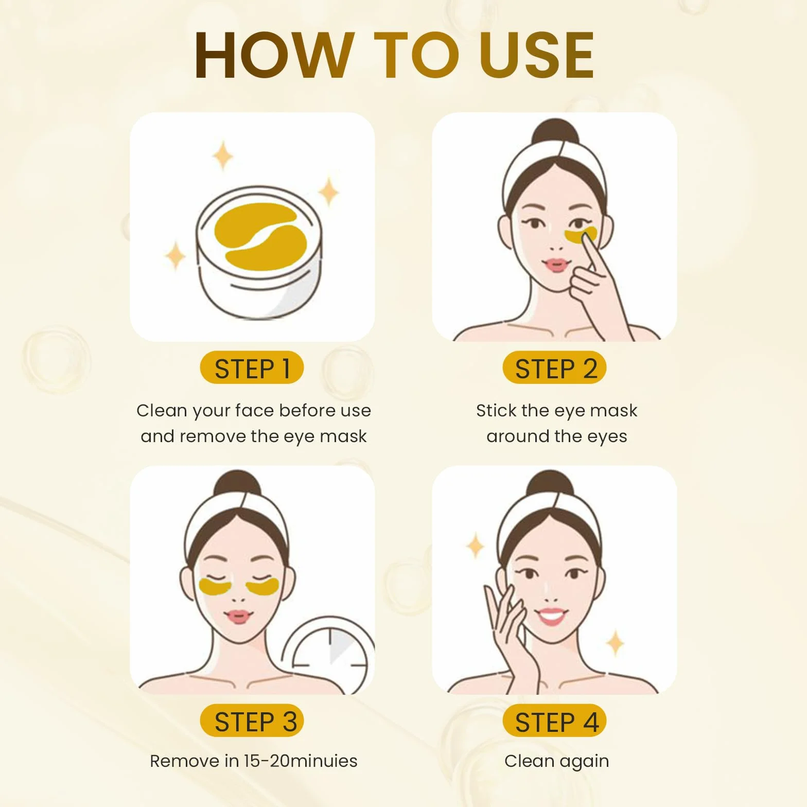 Masque Yeux 60 Pcs, Patch Yeux Collagène en Gel, Anti-Cernes et Anti Poches, Hydratant et Anti Âge